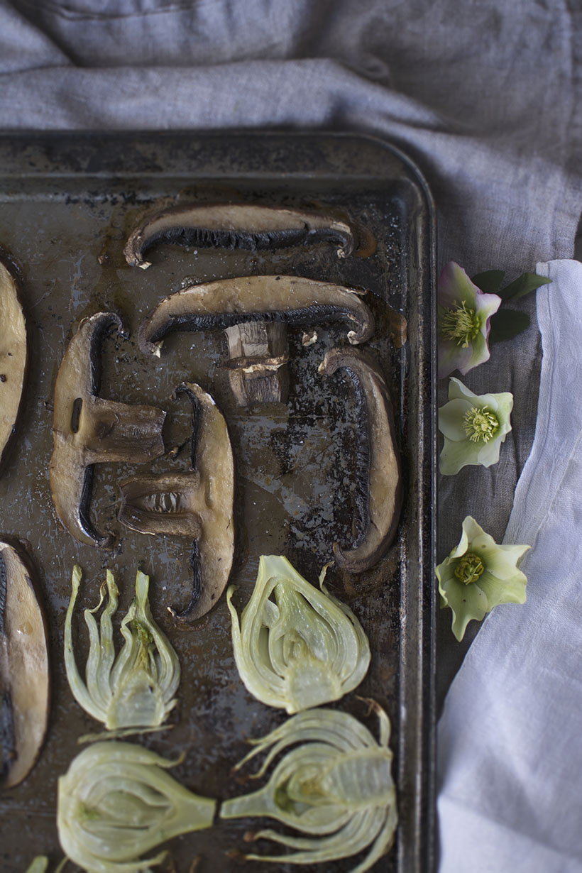 Mushrooms Roasting