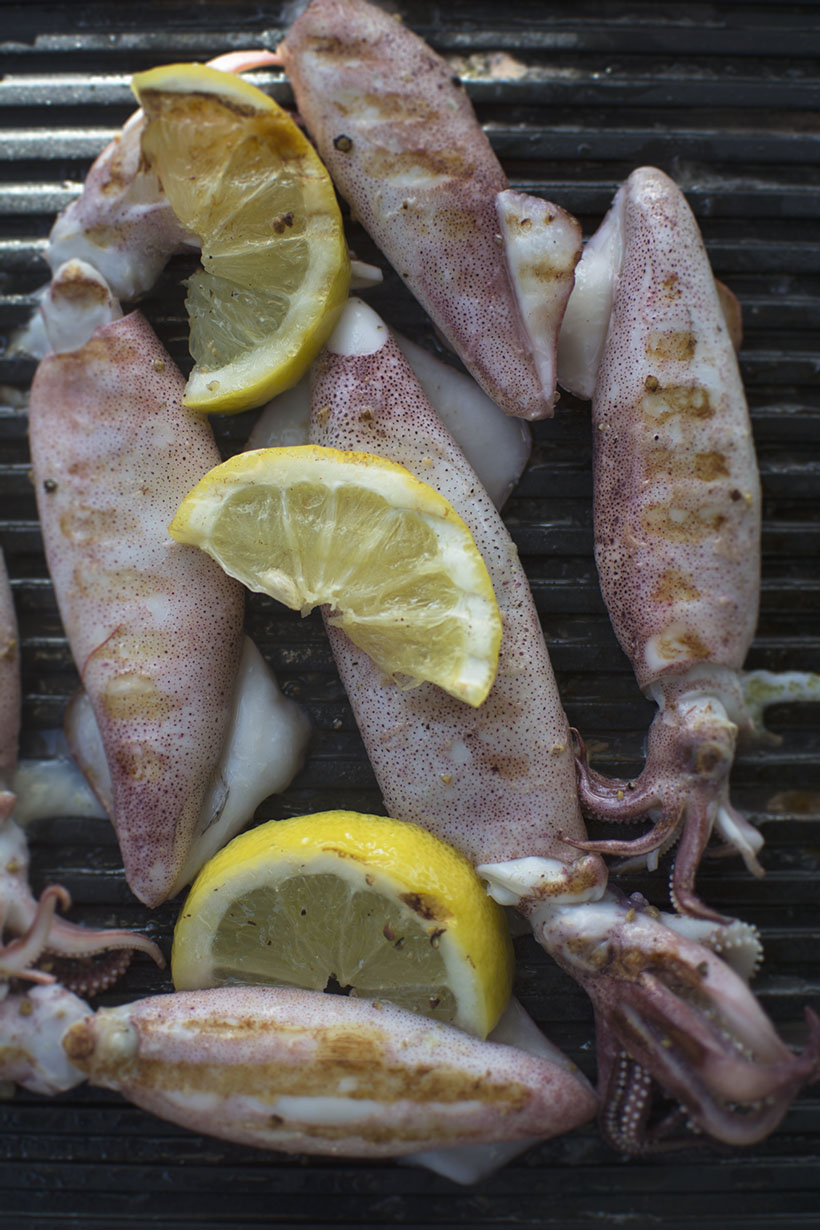 Squid on Grill