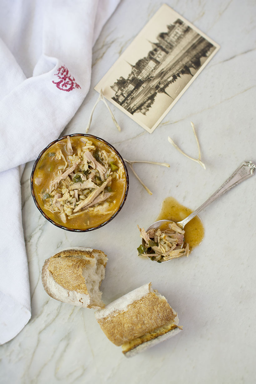 Single Turkey Soup Bowl Overhead